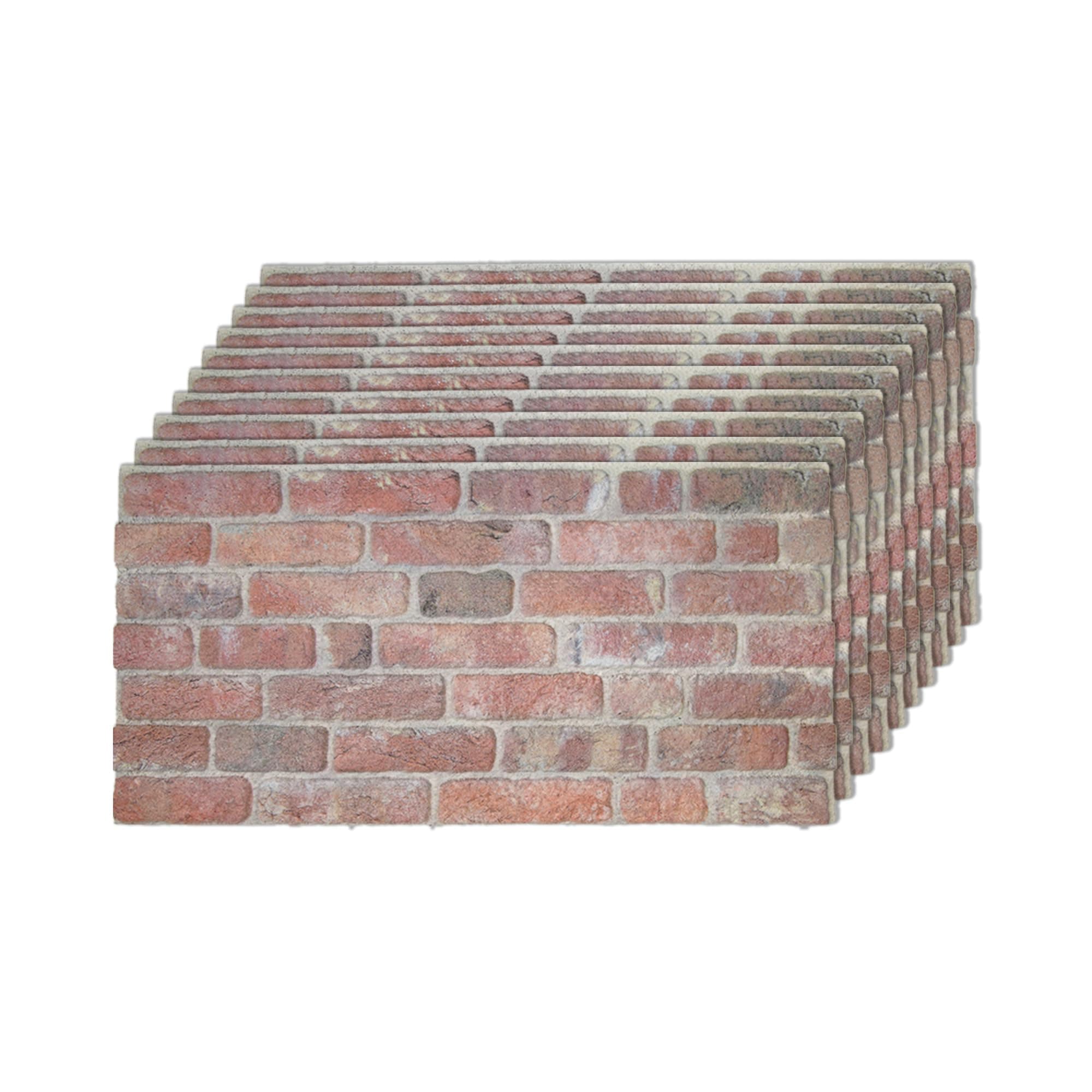 3D Wall Panels Brick Effect - Cladding, Stone Look, Styrofoam Facing for Living Room, Kitchen, Bathroom, Balcony, Bedroom, Back of Counter | Stone Bridge (10 x Panels) - Covers 53 sq ft