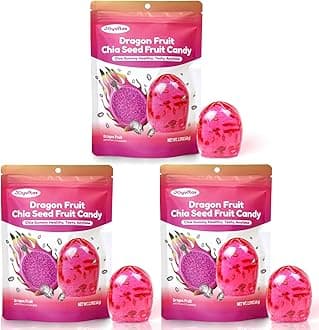 Chia Seed 4D Red Dragon Fruit Gummy Candy Variety Pack | 3-Pack (6.89oz Total) Individually Wrapped | Ideal New Year Treats & Celebration Bites