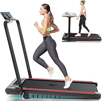 Under Desk Treadmill with Incline, 3 in 1 Walking Pad with Remote Control, 2.5HP Folding Treadmill for Home, 300lbs Weight Capacity Quiet Jogging Running Electric Machine, Garnet