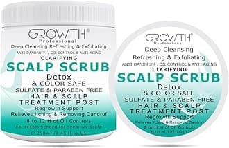 Growth Professional Detox Hair & Scalp Scrub, Anti-Dandruff/Oil Control/Anti-Aging/Anti-Flakes/Anti-Itching/Deep Cleansing/Regrowth Support Treatment, & Active Benefits Power For Women & Mane 250 ML