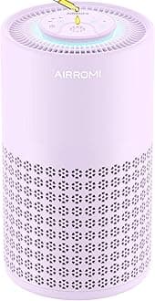 AIRROMI Air Purifier for Bedroom with HEPA 3-in-1 Filter, Pet Air Purifier for Home Cat Pee Smell, Covers Upto 990 Ft², Quiet 360°intake Air Cleaner for Pet Hair,Allergies,Pollen,Smoke A2001 Purple