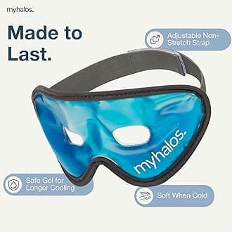 myhalos Hangover Mask|Hot Or Cold Premium Reusable Gel Mask|Helps To Sooth Puffy Faces,Tired Eyes,Dark Circles,Headaches And Hangovers|Blue