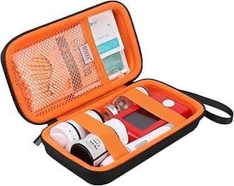 Diabetic Supplies Travel Case, Storage Carrying Bag for Diabetes Testing Kit, Blood Glucose Monitor Meters, Test Strips, Medication, Lancets, Needles, Syringes and Other Diabetic Supplies, Black