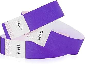 10,000 WristCo Purple Tyvek Wristbands for Events - ¾” x 10” - Waterproof Recyclable Comfortable Tear Resistant Paper Bracelets Wrist Bands for Concerts Festivals Admission Party Tours