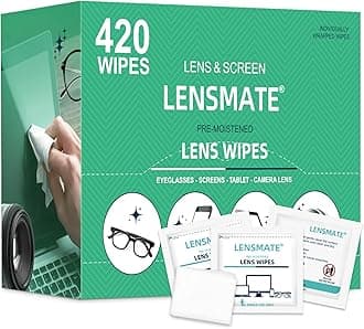 Lensmate 420 Count Lens Wipes for Eyeglasses, Pre-Moistened & Individually Wrapped Eyeglass Wipes, Lens Cleaning Wipes for Eyeglasses, Sunglasses, Goggles and Camera Lens