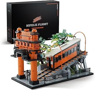 Nifeliz Flight Railway Train Building Set, Vintage Cable Car Railway Display Model for Décor, Memorable Festival Gift for Adults (2,892 PCS, NF10294)