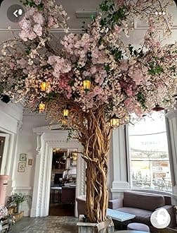 Artificial Rose Tree, Artificial Plant, Artificial Cherry Blossom Flower Vines for Home Wedding Decoration, Indoor Outdoor Wall Decor 4m Decoration