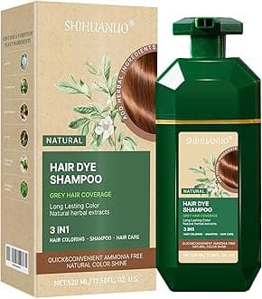 Hair Dye Shampoo 3 in 1 for Gray Hair Coverage, Herbal Ingredients Natural Shampoo Hair Dye for Women & Men/Ammonia-Free 520ml(Chestnut Brown