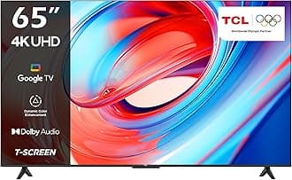 – TCL television 65 Inch Smart TV 4K LED HDR 10 UHD Google TV, Dolby Audio, Dynamic Color Enhancement, 2GB RAM+16GB ROM，Metallic Bezel-less Design 65V6B - (2024 Model)