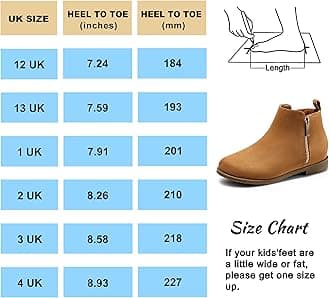 HARVEST LAND Girls Boots Kids Ankle Boots Zipper School Shoes Elegant Big Kid Fashion Winter Boots Zip-up Short Flat Bootie for Junior/Yourth