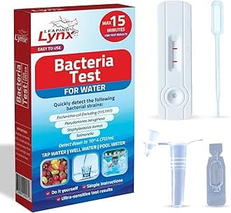Coliform Bacteria Water Test Kit for E. coli, Salmonella, Legionella, & Many Other Strains in Drinking Water - Easy, Quick, & Accurate Bacterial Testing for Well Water, Tap Water, Pool Water