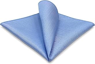 S&W SHLAX&WING Mens Pocket Square Solid Color Plain Blue Red Grey Large for Suit