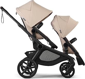 Bugaboo Kangaroo All-Terrain Single-to-Double Tandem Stroller for Infant and Toddler and Kangaroo Sibling Seat for Second Child, One-Hand Operation, Large Bassinet, XL Underseat Storage (Desert Taupe)