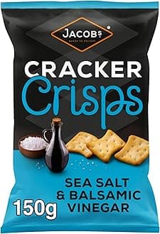 Cracker Crisps Salt and Balsamic Sharing Bag, 150 g (Pack of 1)