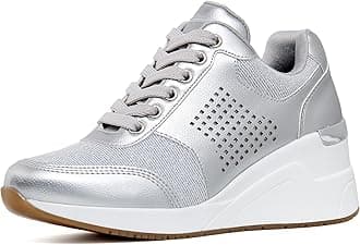 CestfiniHidden Heel Wedge Sneakers for Women - Casual High Heel Walking Sneakers and Women Fashion Slip On Sneakers, Breathable and Comfortable