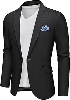 - Men's Slim Fit Blazer Jackets Suit One Button Lightweight Sport Coats Casual Blazer