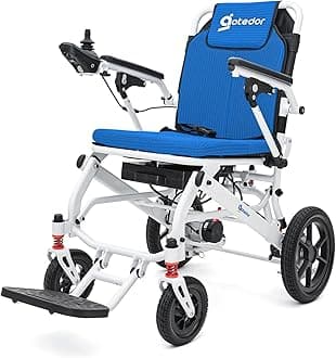 Electric Wheelchairs for Adults,22 Miles Long Travel Range with 2 Lithium Batteries All Terrain Power Wheelchair,Ultra Lightweight 39Lbs Folding Compact Motorized Wheelchair,Airline Approved