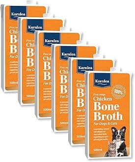 Pets Chicken Bone Broth - Free Range, 6x 500ml | 100% Real & Natural Liquid Bone Broth for Cats & Dogs | High in Collagen & Protein for Healthy Joints, Gut, Digestion, Skin & Sickness Recovery