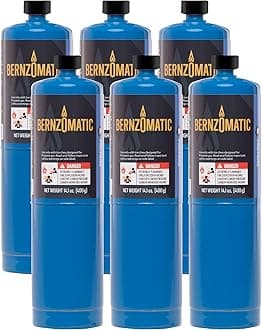 Standard Propane Fuel Cylinder, Portable and Versatile for Torches, Camping Stoves, Grilling, Soldering, and Outdoor Cooking (6 Pack)