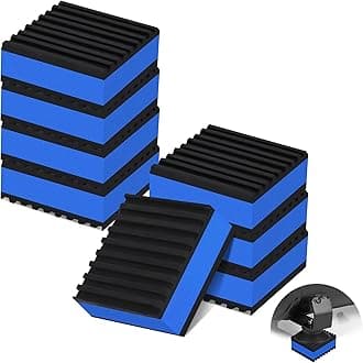 8 Pack Anti Vibration Pads for Washing Machine 2"x2"x7/8", Sound Isolation Vibrating Pad Ribbed Rubber Damping Mat EVA Center for Air Compressors, Conditioner, Treadmill, HVAC Washer Dryer