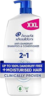 Head & Shoulders Classic Clean 2in1 Anti Dandruff Shampoo, 1000ml. Up to 100% Flake Free, Clinically Proven. For Any Hair and Scalp Type. For Daily use. Clean Feeling