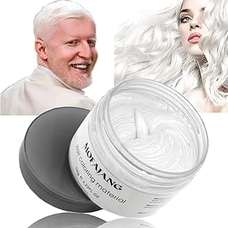 Temporary Hair Color Wax,Hair Spray Color, Hair Wax Color 4.23 oz, Easy Washout Temporary Hair Dye for Halloween,Cosplay, Party (White, 4.23)