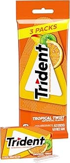 Trident Tropical Twist Sugarfree Chewing Gum 3 x 14 Stick Multipack