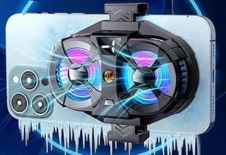 Cell Phone Cooler with Cooling Chip, Gaming Phone Cooler Universal Mobile Phone Cooling Fan Case for iPhone Android Smartphones Tiktok Live Streaming Car Driving Outdoor Vlog (Black with 2 Fans)