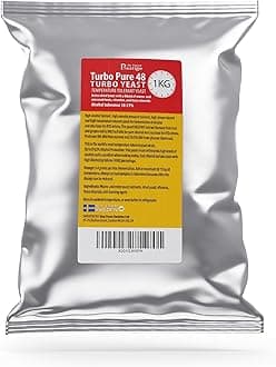 48 Hours Turbo Pure Yeast 18 Percent - 1 Kg - Home Brewing Active Yeast Compound for Pure, Alcobase for Ready to Drinks and More