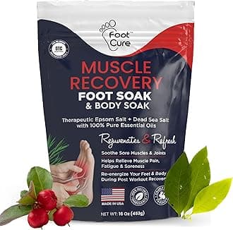 FOOT CURE Foot Soak with Epsom Salts – All-Natural Blend for Relaxing Foot Care – Softens Calluses & Refreshes Feet – Invigorating Scent, Spa Pedicure – 16 oz (Pack of 1)
