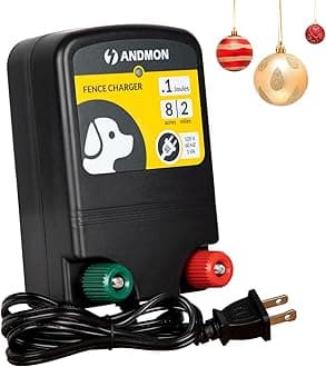 AC10 Electric Fence, 2-Mile/ 8 Acres Electric Fence Charger for Preventing to Prevent Bears, Raccoons, Skunks Intruding, Electric Fence Energizer Output Voltage 5000 v 0.12 Joule