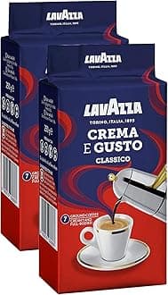 Crema e Gusto Classico Ground Coffee | 7/10 Intensity | 250g (Pack of 2) - Arabica and Robusta Blend