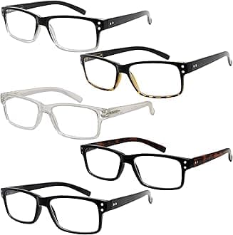 +2.00, 5pcs Mix(with Transparent Frame) : Eyekepper Spring Hinges Vintage Reading Glasses Men Readers(One for each color, 2.00)