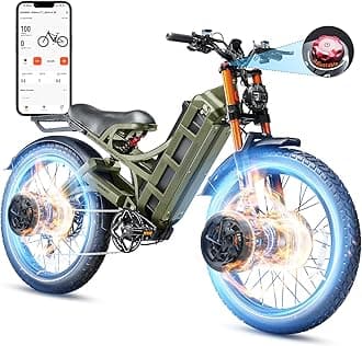 eAhora 2025 Romeo Pro 3/ Pro 2 5600W/ 4000W 50/46MPH Dual Motor Electric Bike for Adults, 80/70Ah/200+ Miles Long Range Electric Bike, 26'' Puncture-Proof Tire, 7-Speed Pedal Assist UL Certificate