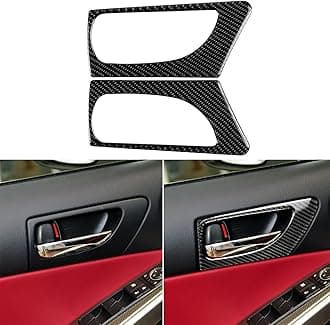 NVCNX Car Front Door Handle Panel Cover Decal Compatible with Lexus ​IS250 2014 2015 / IS200t 2016 2017 / IS300 2016-2020 / IS350 2014-2020 Carbon Fiber Interior Trim Accessories Black - A