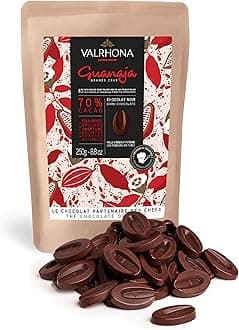 Valrhona Dark French Chocolate Discs for Baking (Feves) Candies 250g (Pack of 1) (GUANAJA 70%)