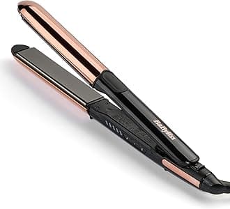 BaBylissStraight and Curl Brilliance Hair Straighteners - Curved Metal Design Easy Styling, Smoothing Titanium Plates, Ionic Anti-Frizz, Fast 15 Second Heat Up, 5 Heat Settings Up to 235°C, 2481U