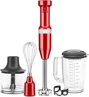 KHBV83ER Variable Speed Corded Hand Mixer with Accessories, Empire Red