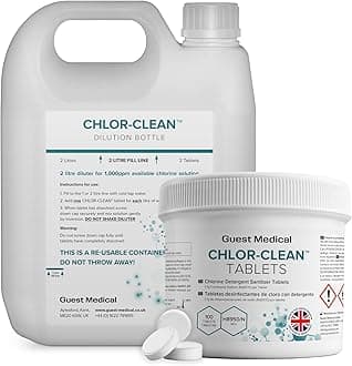 CHLOR-CLEAN Tablets, Tub of 100 Tablets & One 2L Diluter