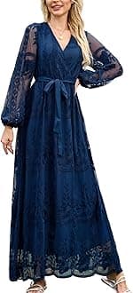 MERMAID'S CLOSET Women's Casual Off Shoulder Lace Maxi Dress Boho White Bridesmaid Wedding Evening Party Dresses