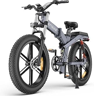 ENGWEX24/X26 1200W Electric Bike for Adults, 26" x 4.0 Fat Tire Folding Ebike with Single/Dual Removable Battery 48V 19.2AH/+10AH up to 62/94Miles & 31MPH
