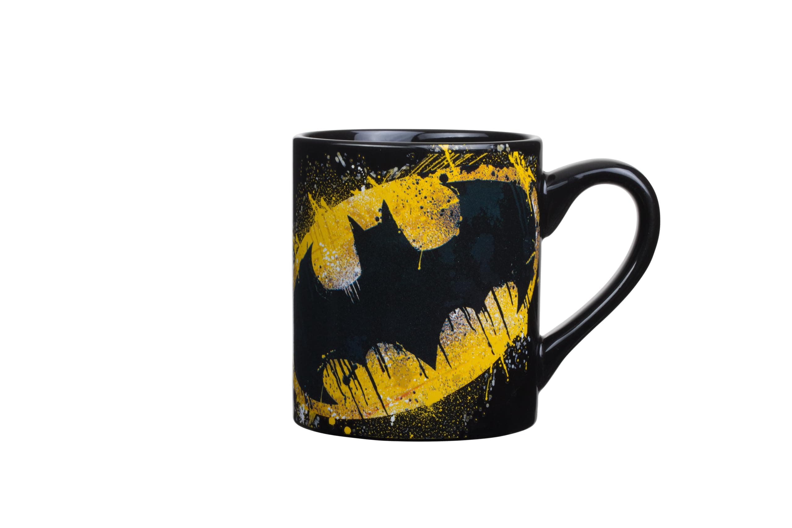 Silver Buffalo DC Comics Batman Splatter Paint Logo Ceramic Mug, 14 Ounces