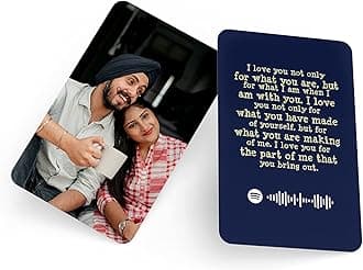 Fairus Customized Wallet Card With Your Photo|Illustration On Front Side|Special Message|Spotify Song Code Backside Best For Special Occasion Gift For Loved One (Photo With Message)|Thanksgiving
