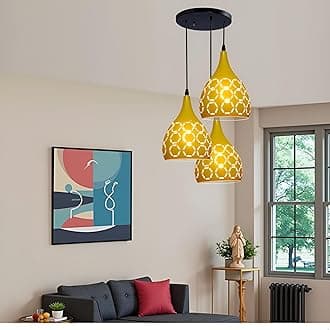 Lyse Decor Aluminium Hanging Lights for Living Room Ceiling, Hanging Lamps for Bedroom/Cafe/Restaurant and Home Decoration (Lemon)