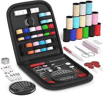 Coquimbo Mini Sewing Kit Accessories Portable Sewing Set with Carrying Case for Home, Travel, Adults, Beginners, Kids, Emergency Use (Black)