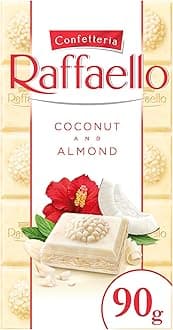 Raffaello Luxury White Chocolate Bar; Coconut & Almond Filling, 90g