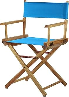 200-00/021-27 Director Chair 18" - Classic Height Natural Frame/Turquoise Canvas