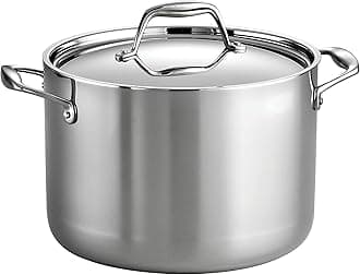 80116/041DS Gourmet 18/10 Stainless Steel Induction-Ready Tri-Ply Clad Covered Stock Pot, 8-Quart, Stainless