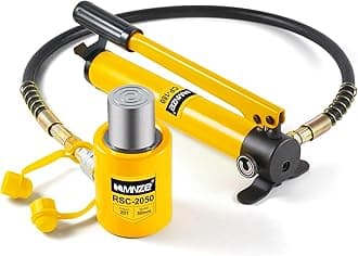 20T 2" Stroke Hydraulic Cylinder Jack Sets Porta Power Ram Jack Kits Single Acting Lifting Cylinder Retract Automatically with CP-180 Hydraulic Hand Pump