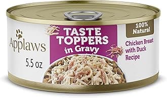 Taste Toppers, Grain-Free Dog Food Topper, Limited Ingredient, Chicken Breast with Duck in Gravy (12 x 5.5oz Cans)